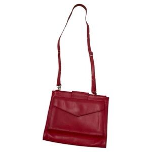 Danier Elegant Red Leather Shoulder Bag